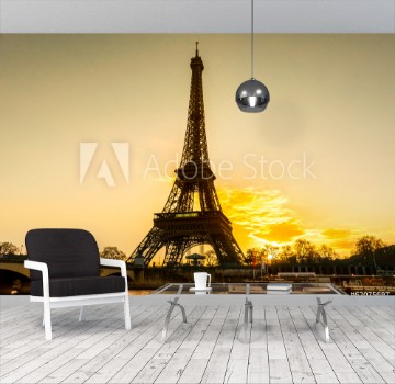 Picture of Eiffel tower at sunrise Paris